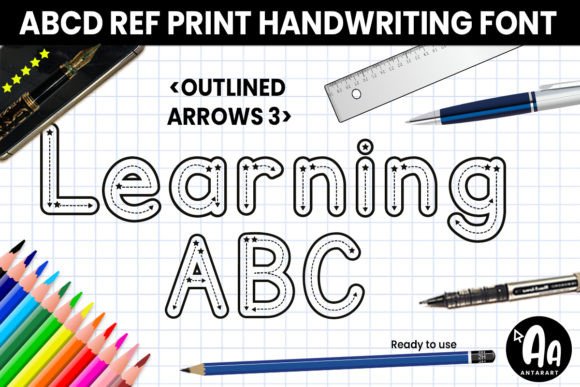Abcd Ref Outlined Arrows3 Display Font for Handmade Creators