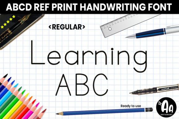 Abcd Ref Regular Font for Handmade Learning & Craft Projects