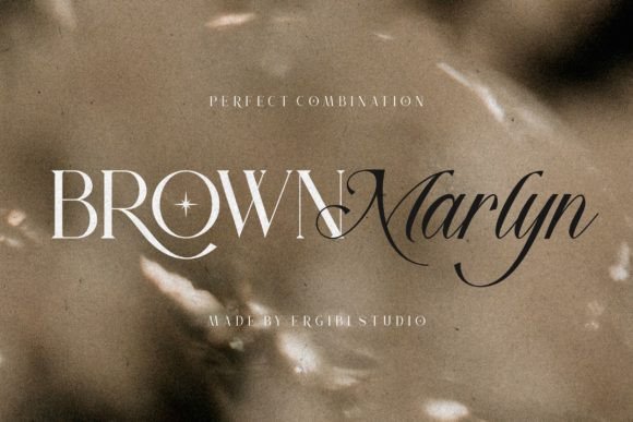 Brown Marlyn Duo: Elegant Serif + Script Display Font for Campaign Design