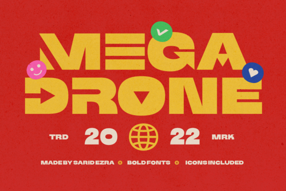 Mega Drone: A Bold Black Display Font with Unique Lowercase