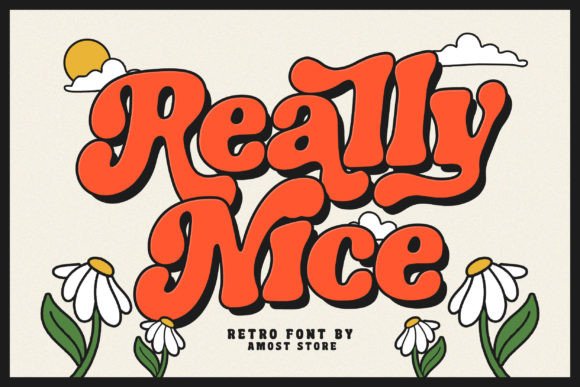 Really Nice Font: Groovy Retro Display Typeface for Crafters