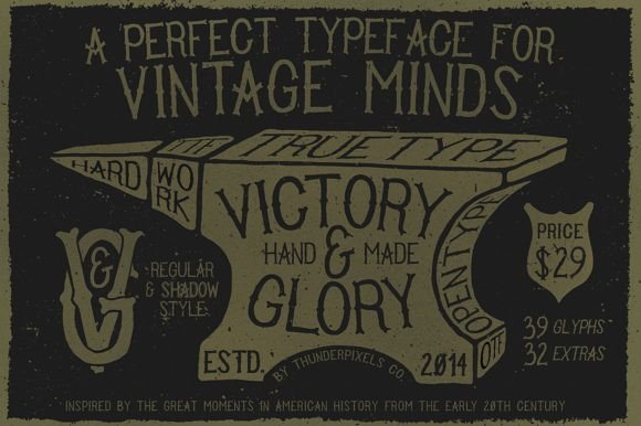 Victory and Glory Display Font for Vintage-Inspired Campaigns